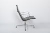 Eames Aluminium Group Lounge Chair black leather, side view